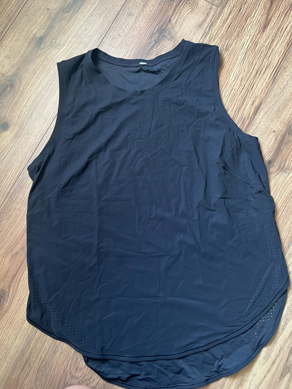 LULULEMON Sculpt Tank Top Perforation Black Mesh Back Laser Cut 12